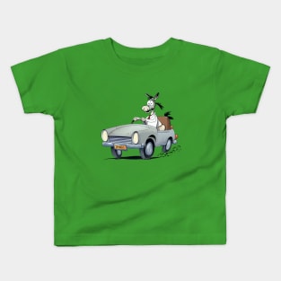 Donkey as a car driver Kids T-Shirt